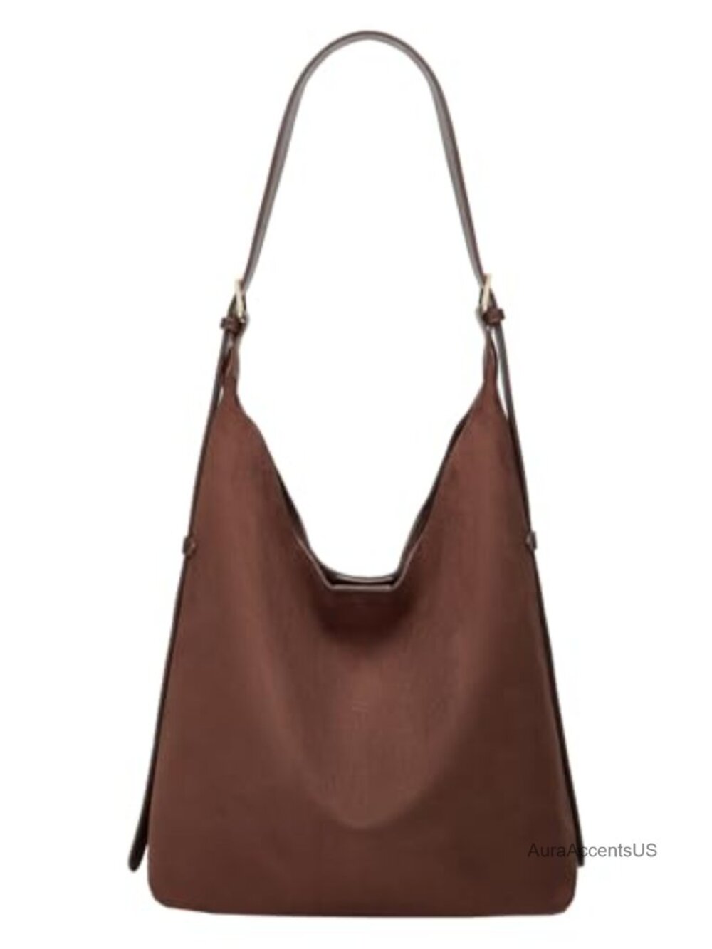 Faux Suede Hobo Bag for Women Slouchy Shoulder Tote Crossbody Purse with Zipper